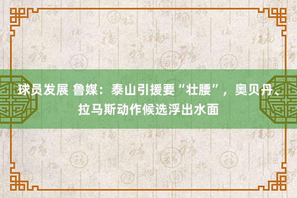 球员发展 鲁媒：泰山引援要“壮腰”，奥贝丹、拉马斯动作候选浮出水面